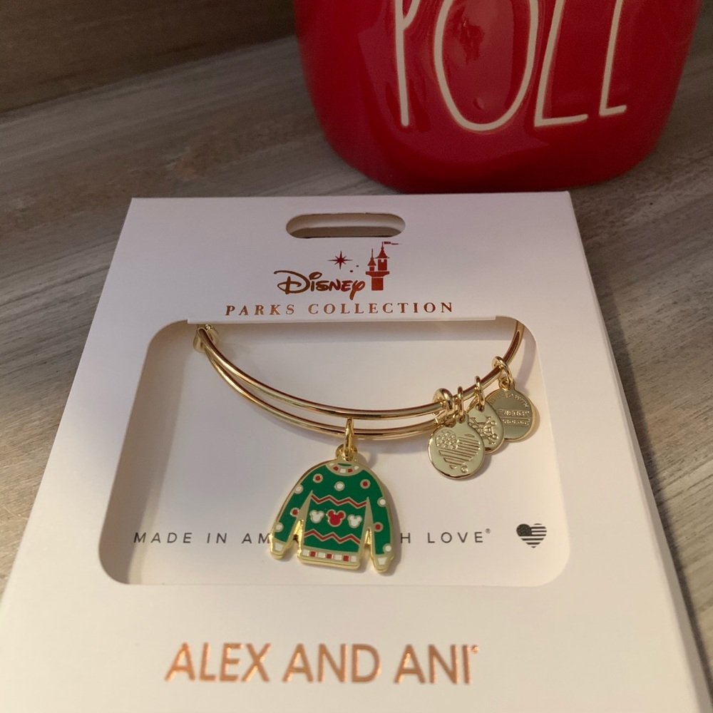 Disney Parks Alex and Ani Christmas Sweater Bracel